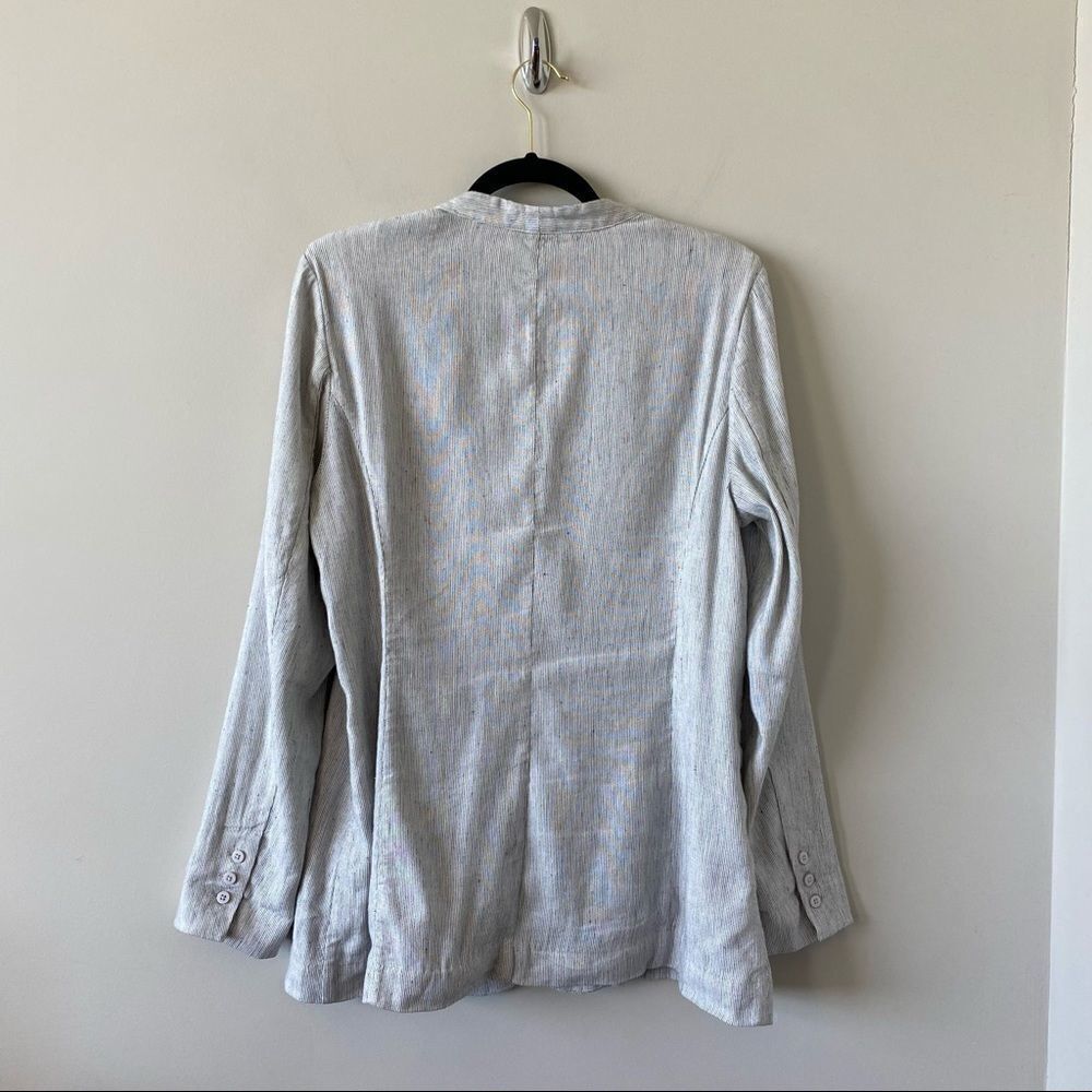 Nwot-nydj Collarless Linen-Blend Blazer (Medium) - Picture 5 of 16